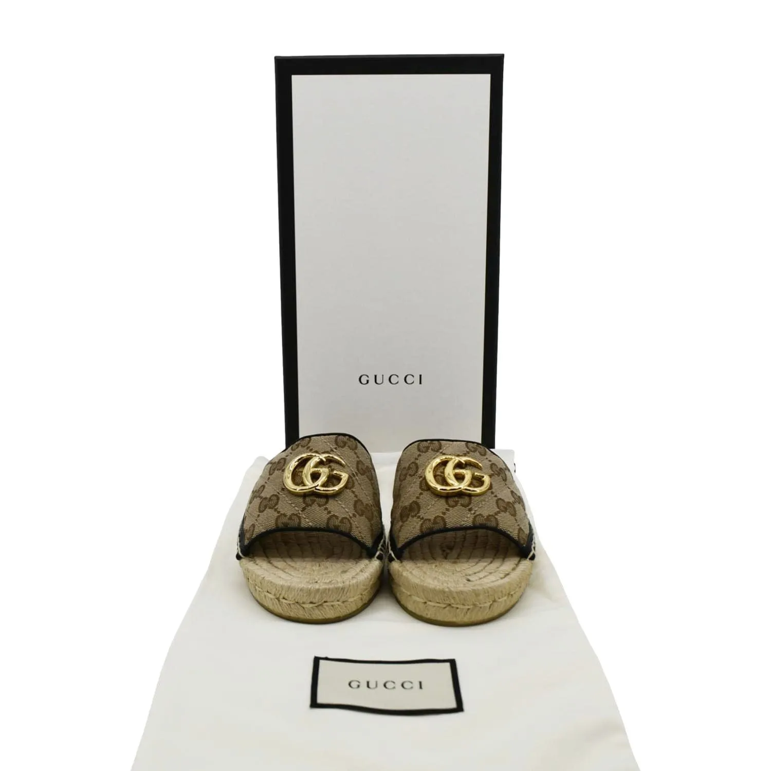 GUCCI Espadrilles GG Canvas Mules Beige 620120