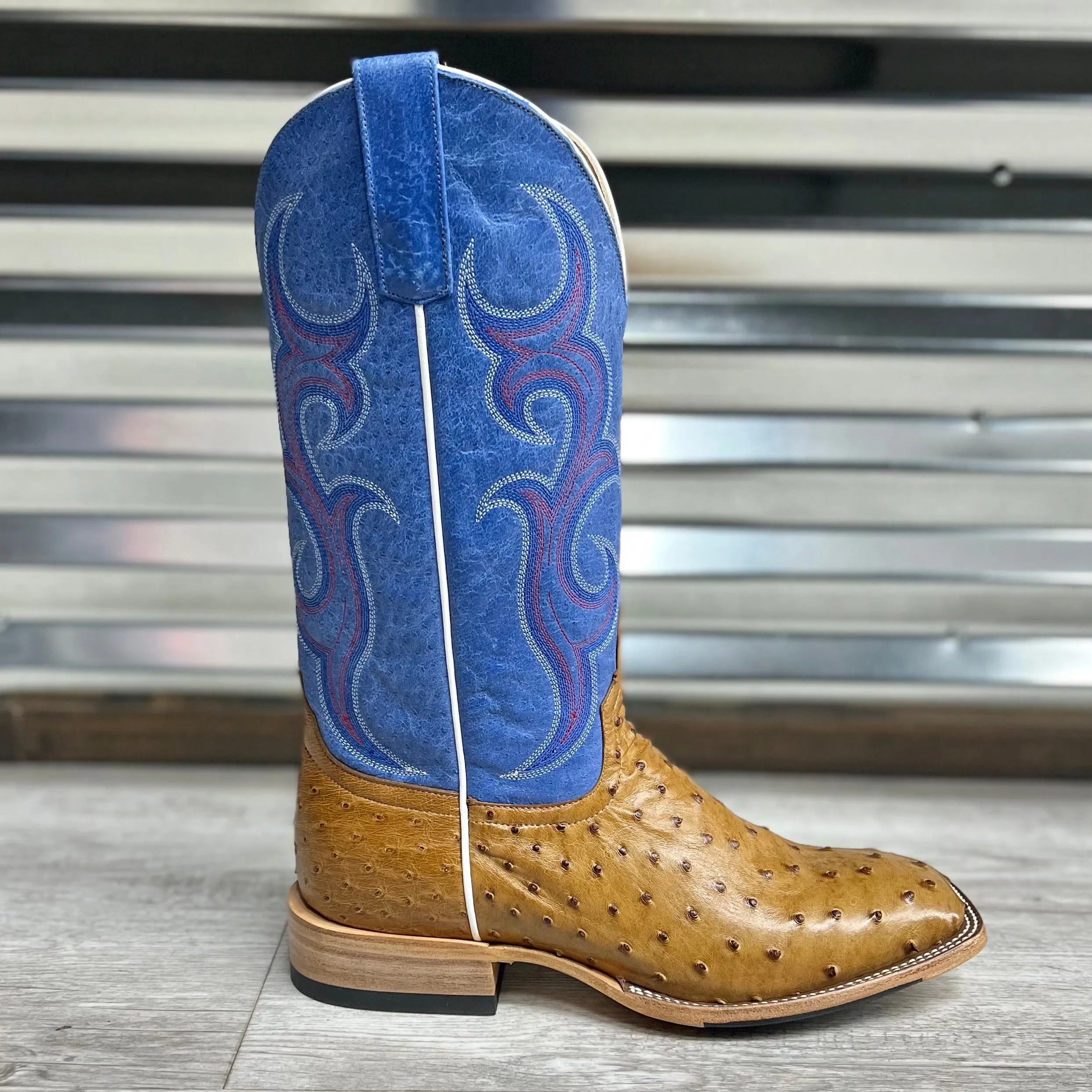 HORSEPOWER Antique Saddle Full Quill Ostrich Boots
